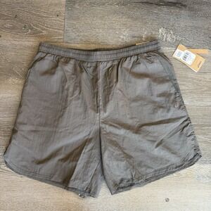 Asics Men's 7" Woven Crinkle Training Shorts Running Gym Brown Size Large